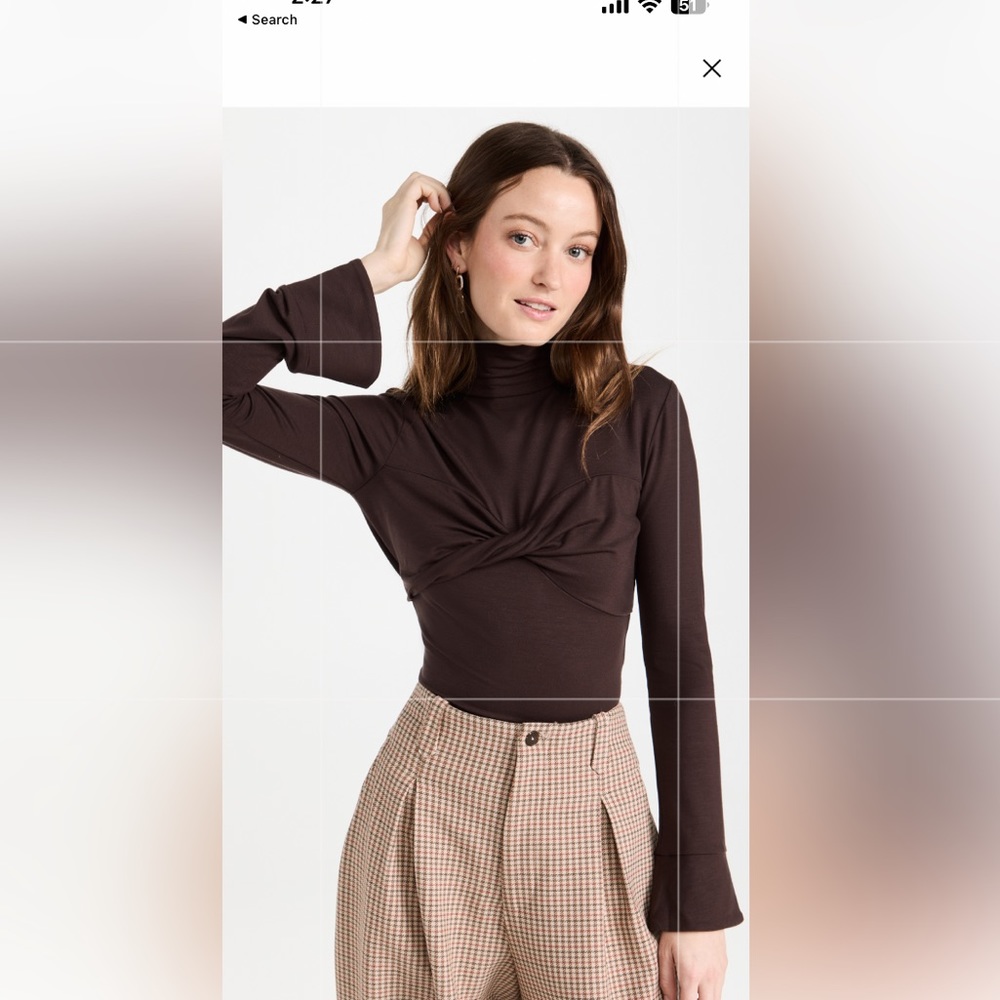Reformation Brown Long Sleeve Top